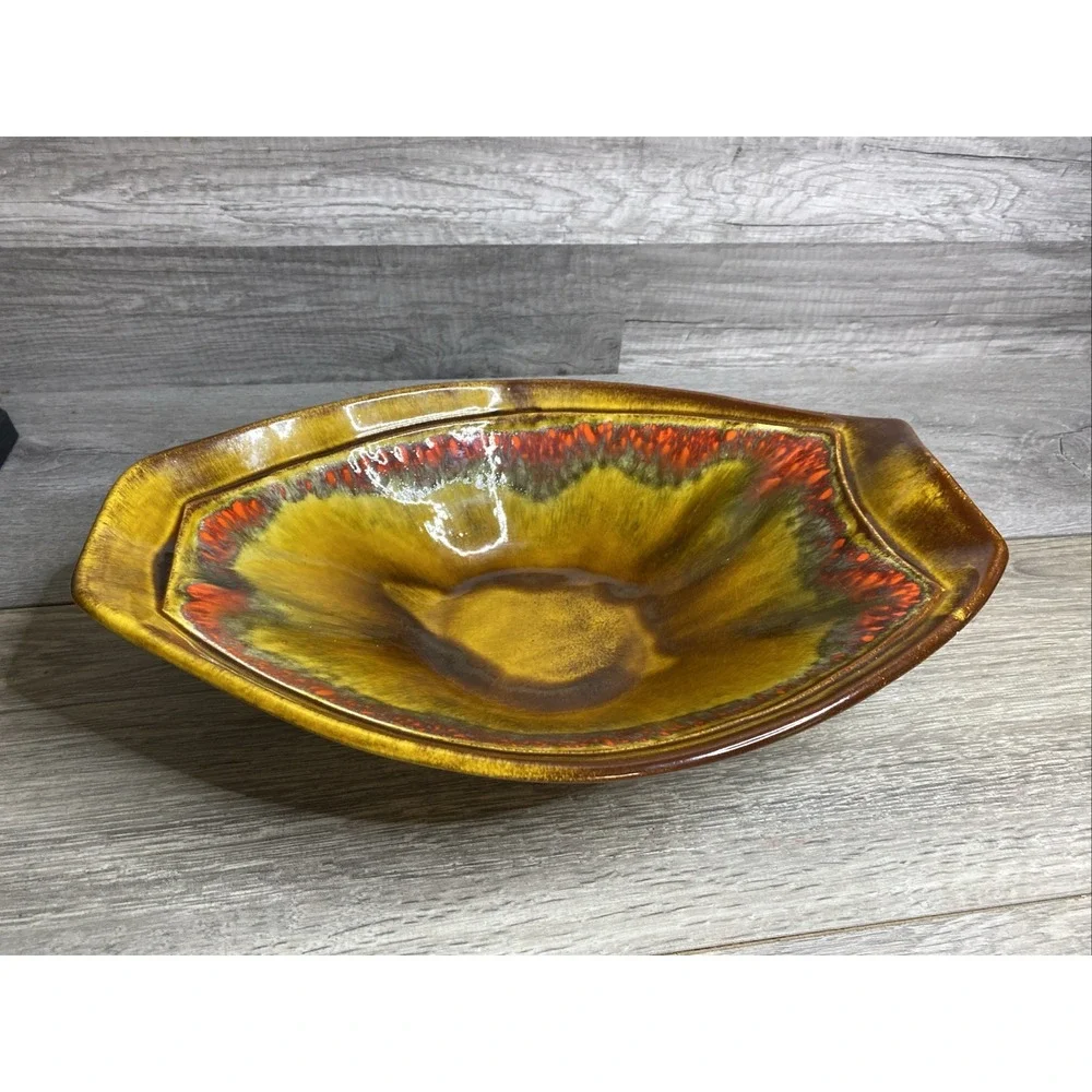 Vtg Mid Century California Pottery Lava/volcano Glaze 14